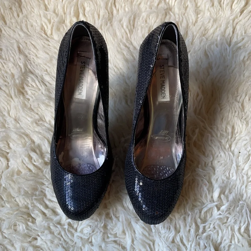 Y2K Sexy Sequin High Heels Steve Madden Sz 10